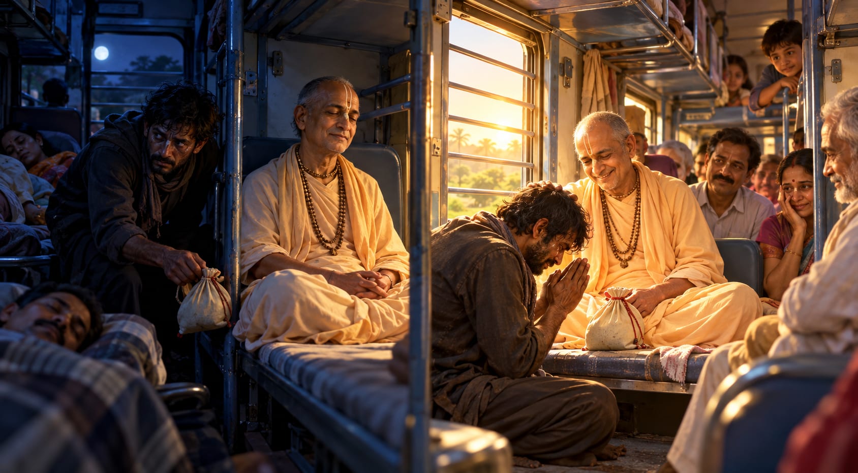 संत की मौन मुस्कान परिस्थिति