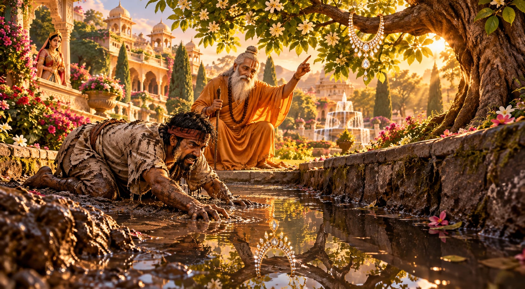 राजकुमारी का हार और उलटा वृक्ष